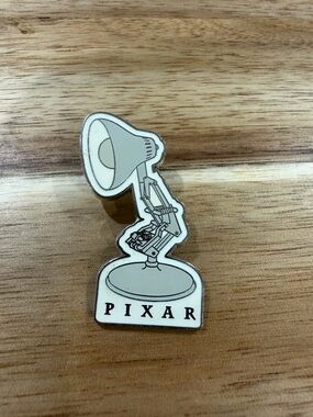 Disney Pixar Luxo Jr. Lamp Enamel Pin - White and Silver